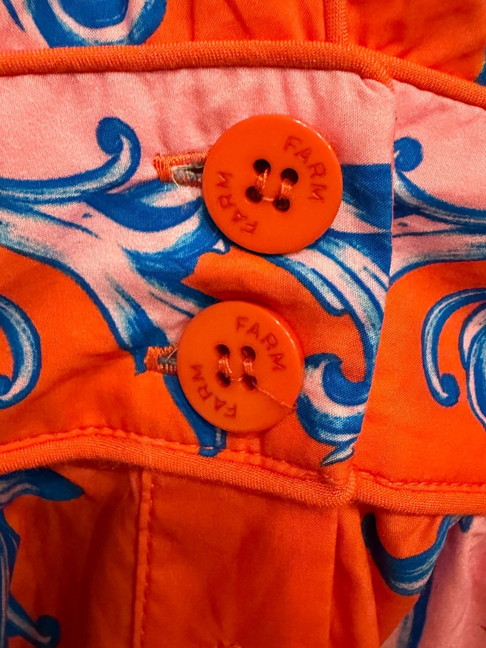 Farm Rio 🍊Vibrant Pink & Orange Floral Mini Dress Size SMALL EUC - Picture 10 of 11